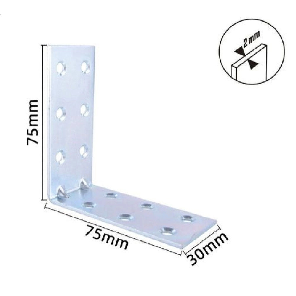 Trade Shop - Set 4 Pz Lastrine Lastrina Ad Angolo Angolare 75x75x30x2mm Con Viti Mobili 57124 -