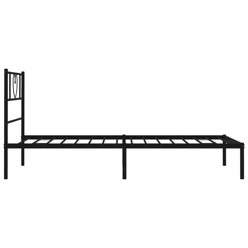 Giroletto con Testiera-Struttura Letto con testiera in Metallo Nero 90x190 cm 113453