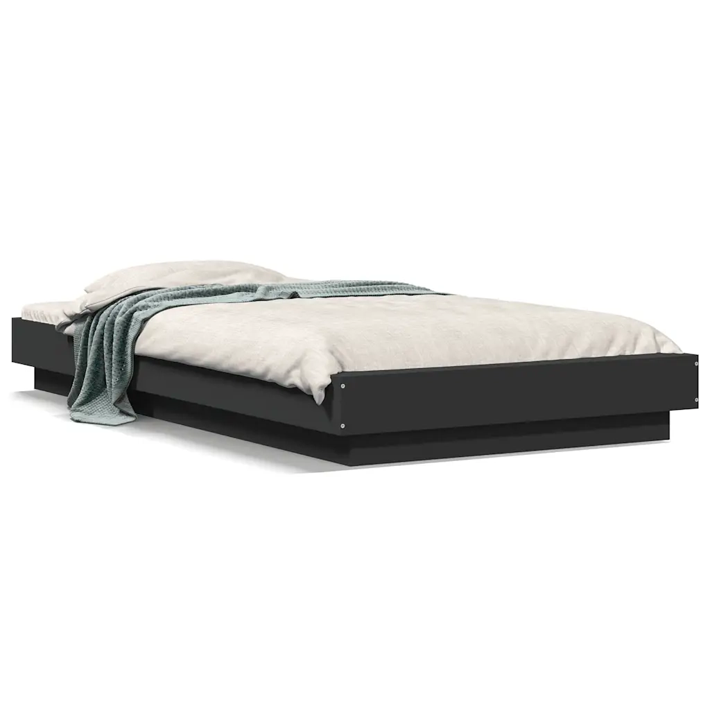 Giroletto-Struttura Letto Nero 100x200 cm in Legno Multistrato 312014