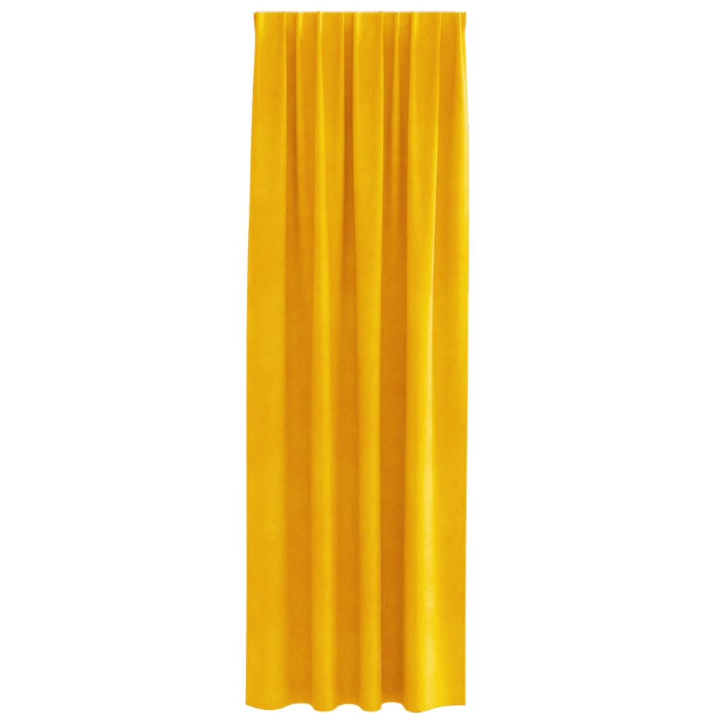 Tende oscuranti  con nastro superiore 2 pezzi Giallo senape Velluto