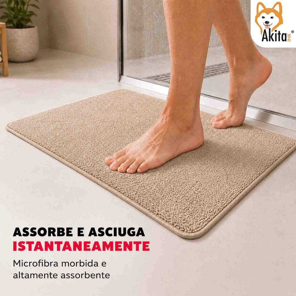 Akitaink Tappeto Multiuso in Microfibra 40x60 cm Beige