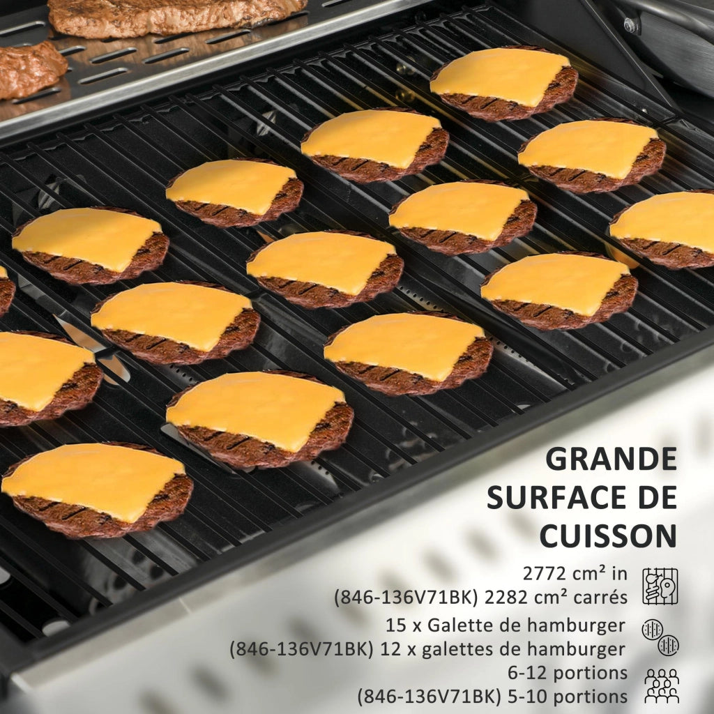 Barbecue a gas 4+1 ¨C zephmum ¨C grigio, acciaio, 12.5 kW