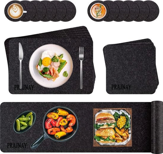 Set di assorbenti per tavolo - Accessori da tavola - Assorbenti per tavolo - Assorbenti per tavolo resistenti al calore - Anti-slip - Sostegni per tavolo - Rimosibili