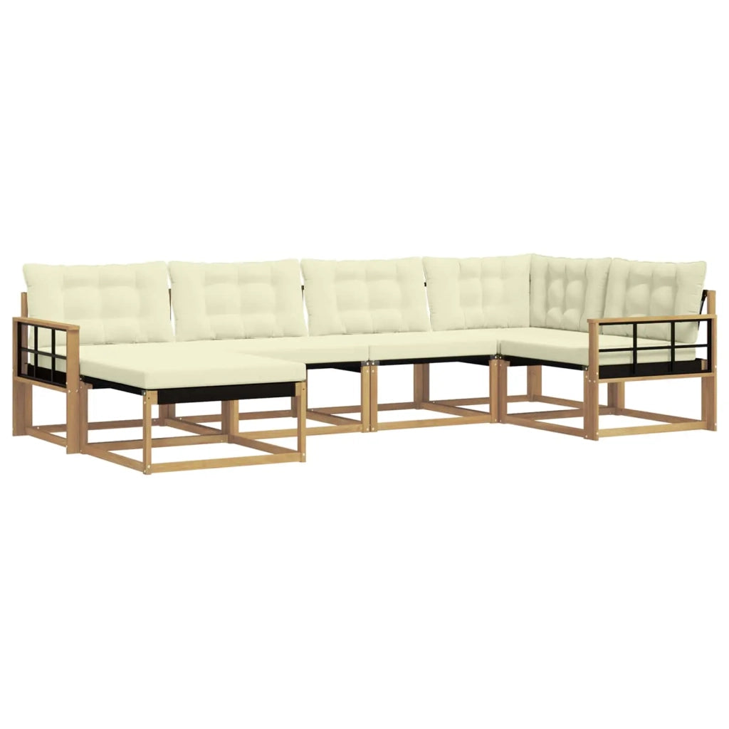 Set di divani da esterno con cuscino 6 pcs Bianco e Crema 3388856