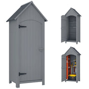 Armadio da Giardino Legno ¨C zephmum ¨C Grigio 77.5x54.2x179.5 cm