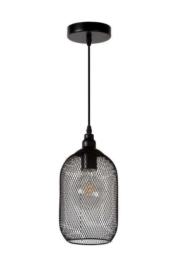 Lucide MESH lampada a sospensione nera metallo E27 Ø15
