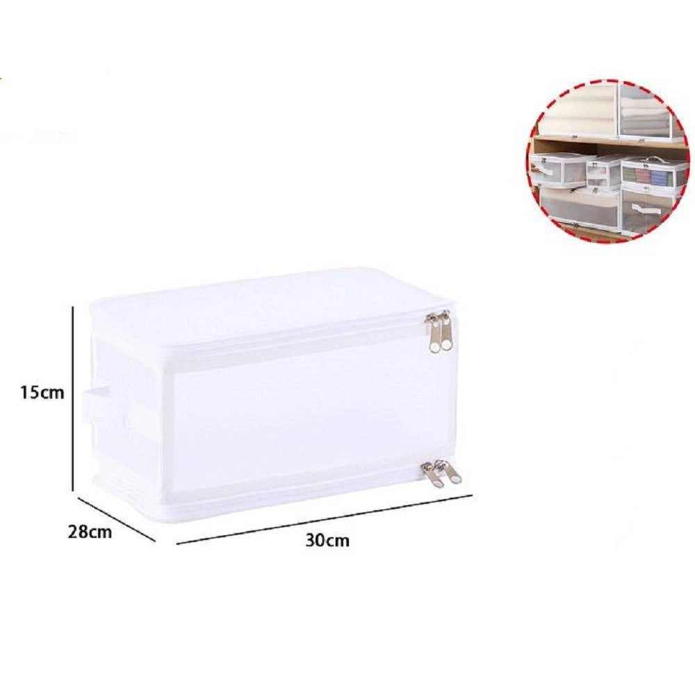 Trade Shop - Box Scatola Salvaspazio Portatutto Contenitore Organizer Armadi 30x28x15cm 59972 -