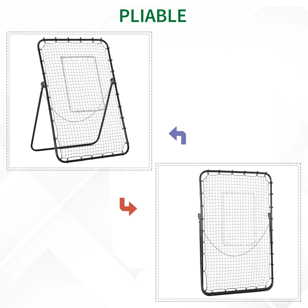 Rete da calcio regolabile in altezza e angolo ¨C zephmum ¨C 123x73x178,5 cm nero e bianco