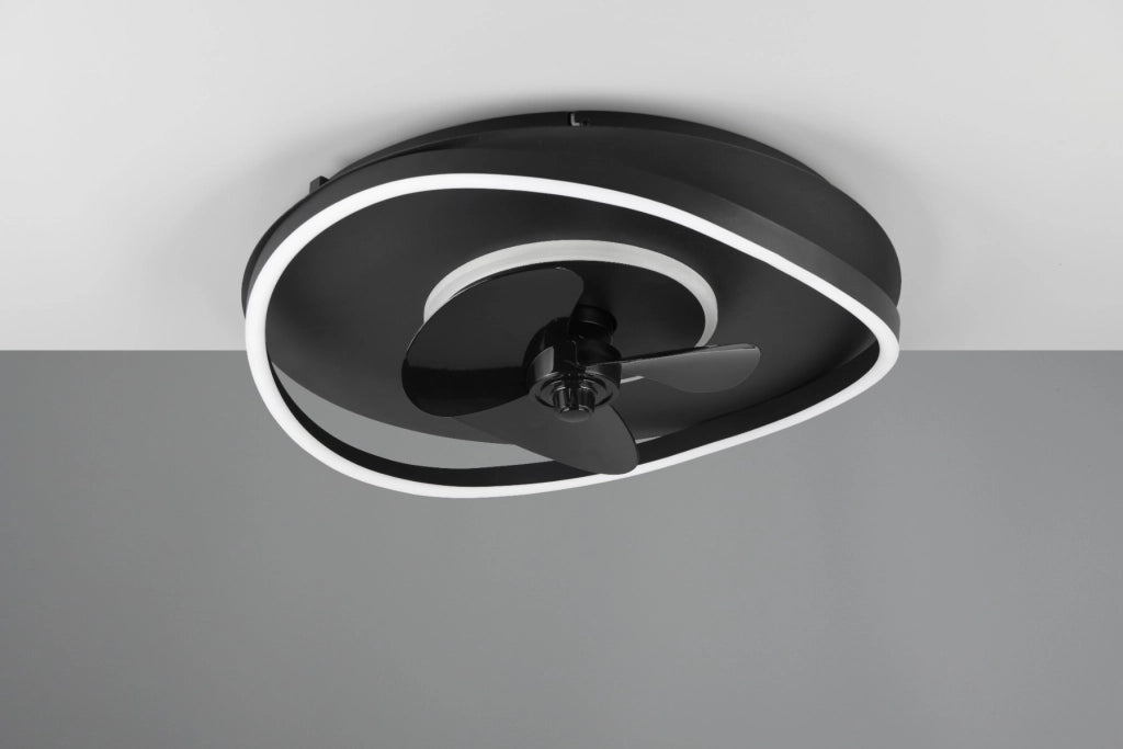 Ventilatore soffitto lampada LED telecomando nero SORTLAND