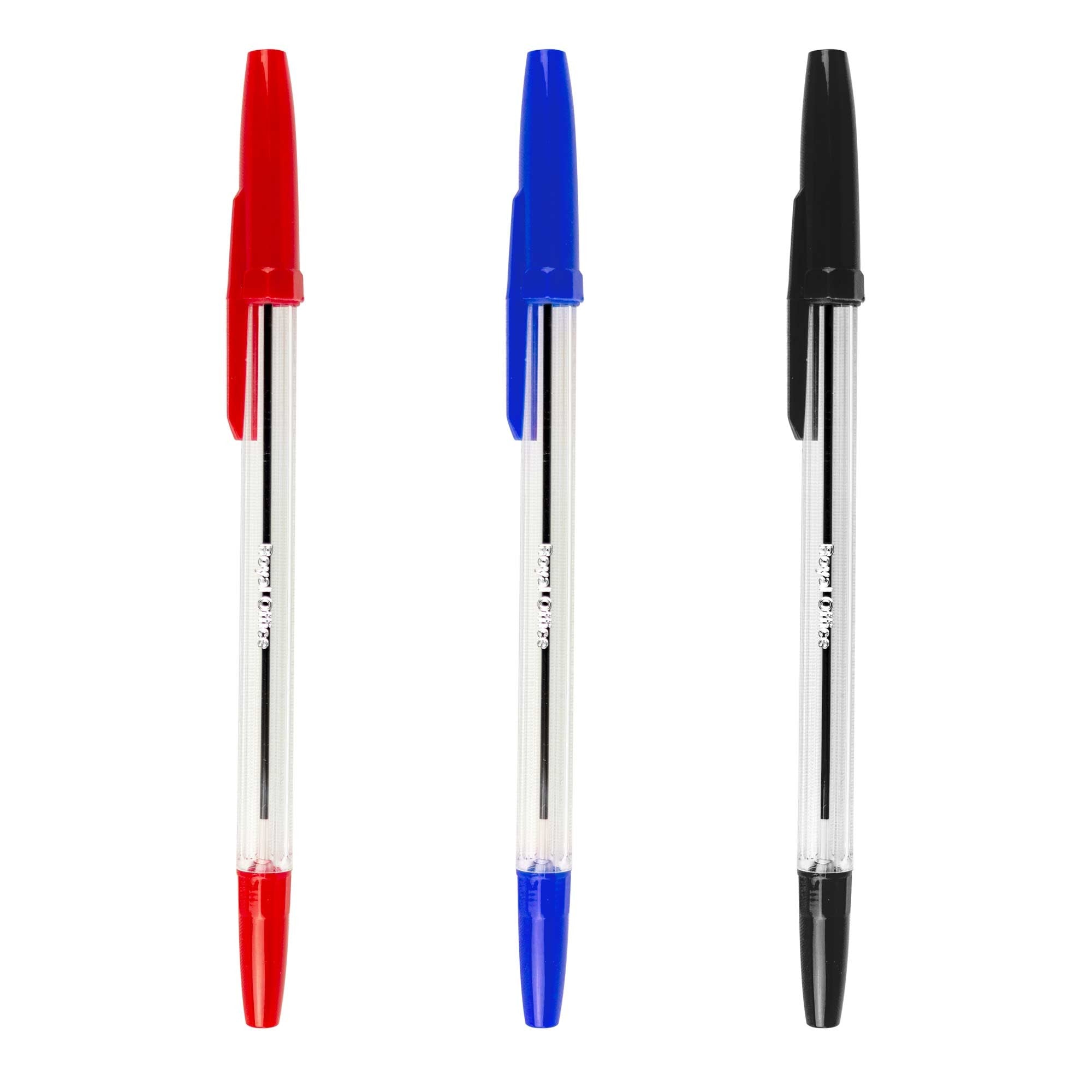 Set 50 Penne ad inchiostro a sfera lunga durata con clip Rosso