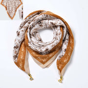 Sciarpa quadrata in cotone e lino/sciarpa di seta da donna con chiusura magnetica, versatile per la primavera e l'autunno, scaldacollo/sciarpa triangolare/sciarpa autunnale.
