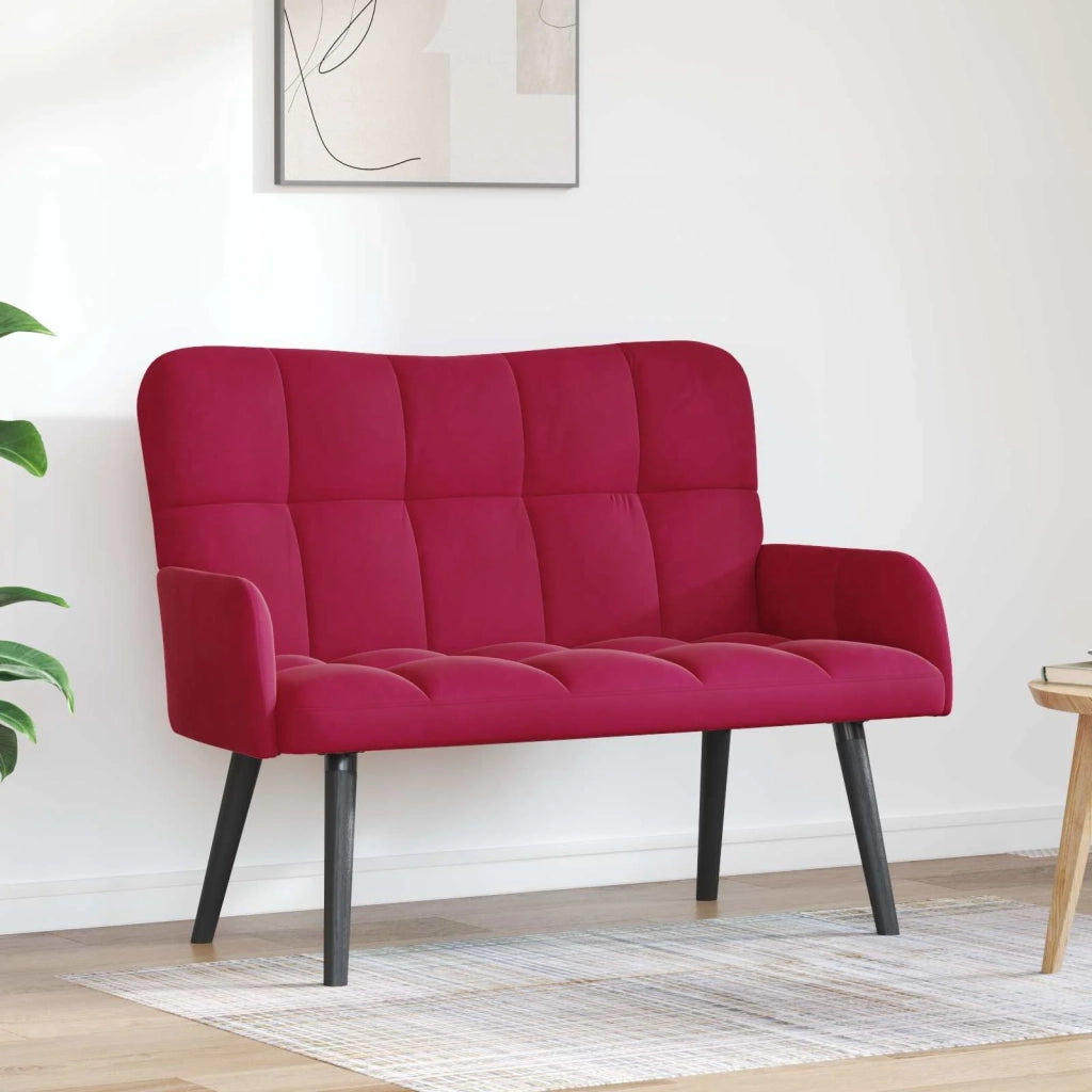 Sofa a Due Posti Rosso vino 115 x 61 x 87 cm Velluto 42028944