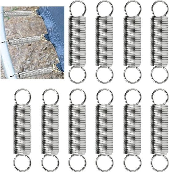 Kit di sostituzione per molle di garage 10 pezzi - 7 cm - doppia gola - molle a spirale - corda in acciaio verniciata - molle in acciaio - kit di sostituzione per molle di garage