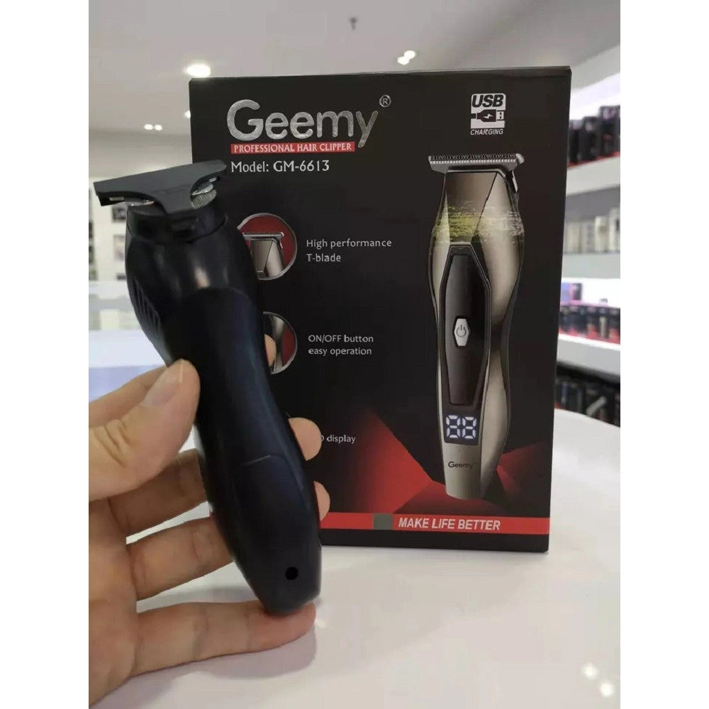Trade Shop - Taglia Capelli Clipper Elettrico Professionale Ricaricabile Display Led Gm-6613 -