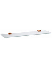 Mensola doccia NIL in vetro e ottone oro rosa spazzolato 60 cm