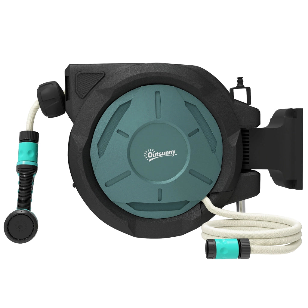 Supporto Muro per Tubo Irrigazione Retrattile 25m ¨C zephmum ¨C Verde 15mm