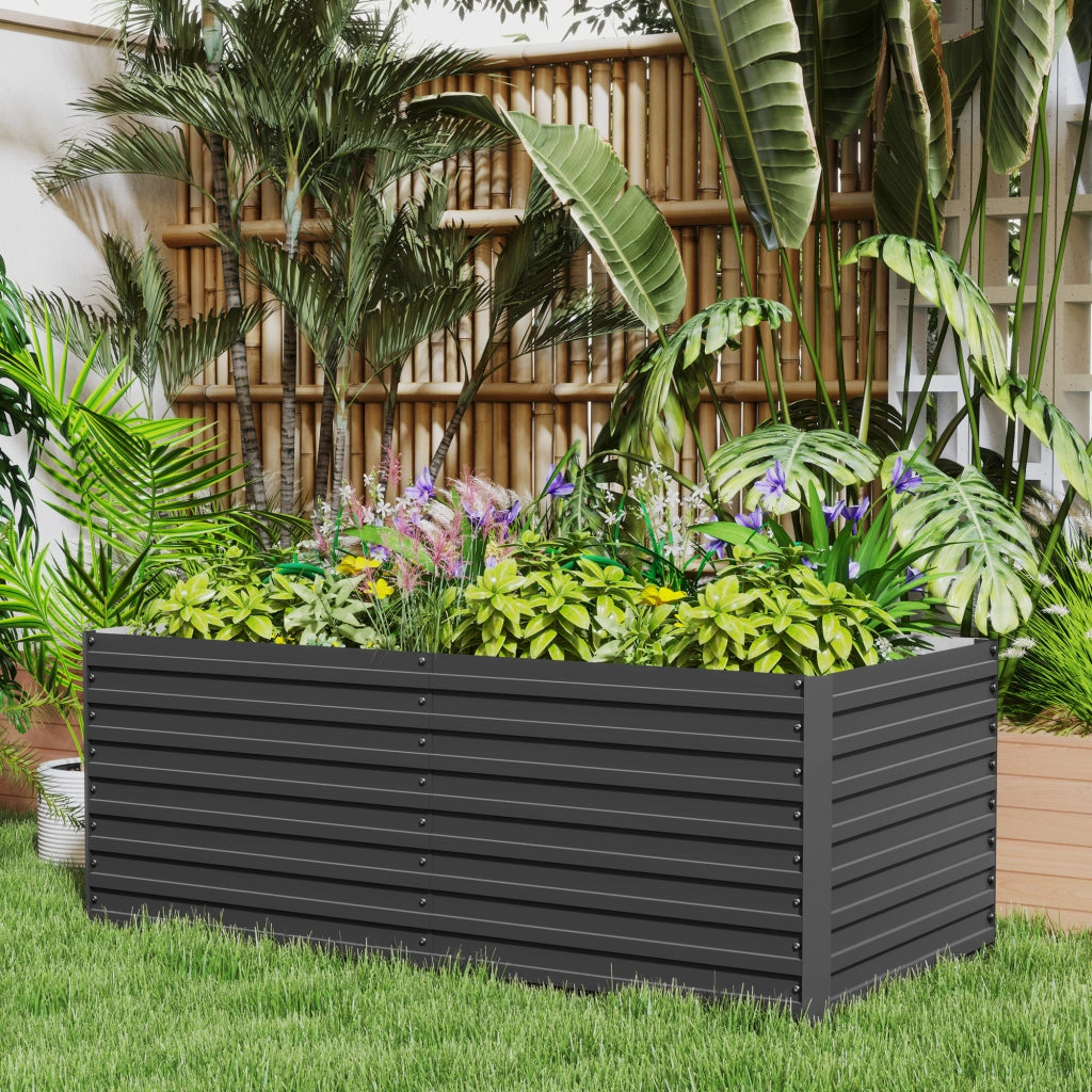 Fioriera Rialzata Rettangolare per Esterno ¨C zephmum ¨C Grigio 160x80x60 cm