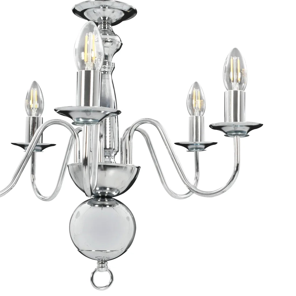 Lampadario Argento 5 Lampadine Attacco E14 281616