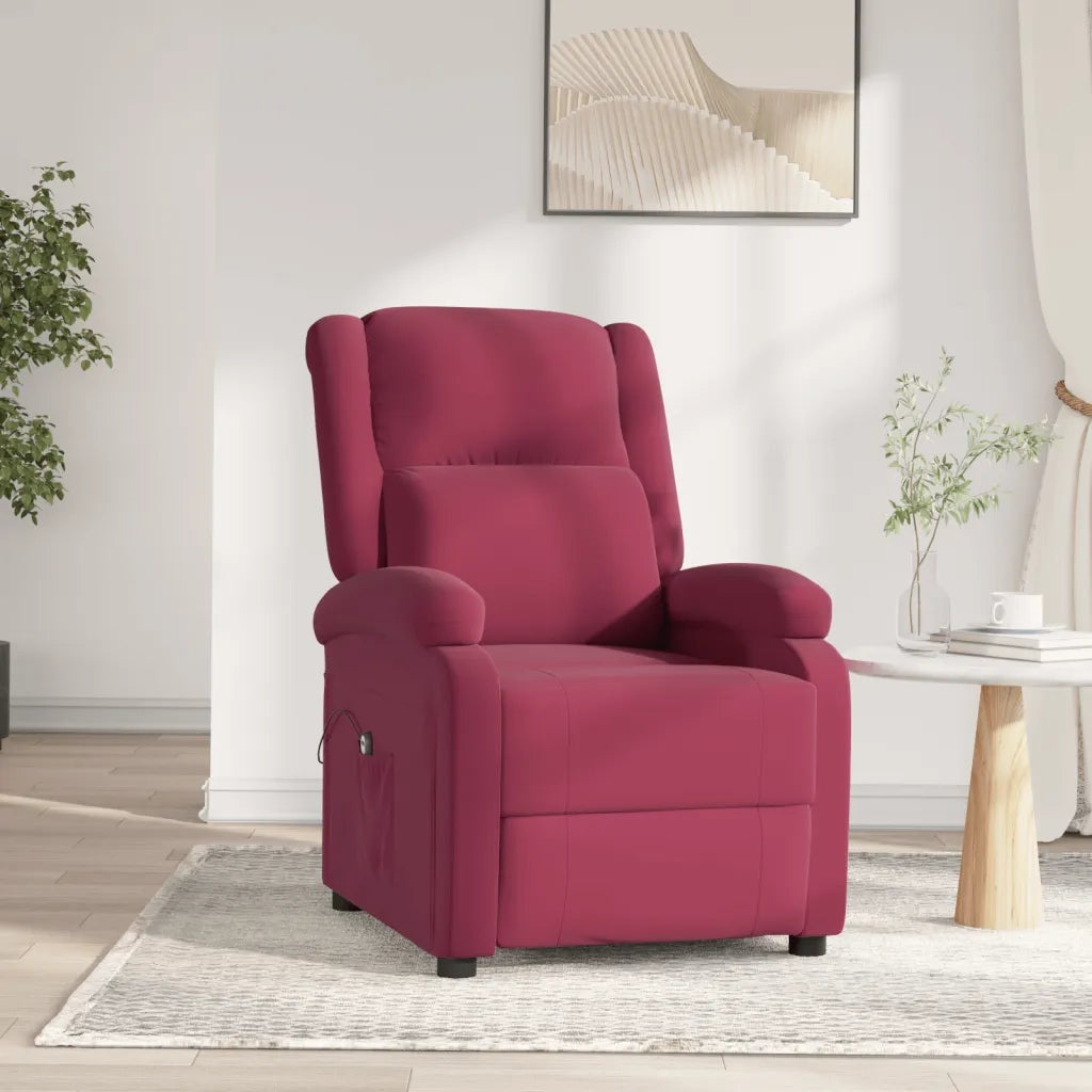 Poltrona Elettrica Reclinabile Rosso Vino in Tessuto 3098398