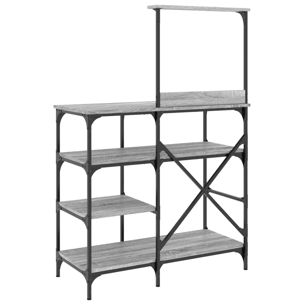 Mobile Cucina Grigio Sonoma 90x40x132 cm Multistrato e Metallo CFW5829809