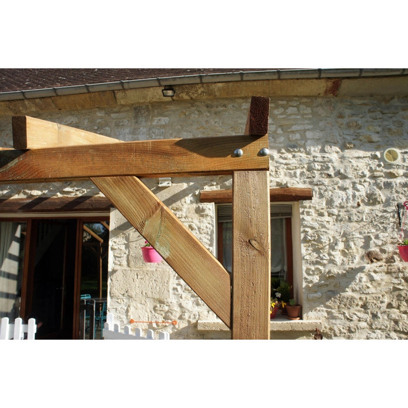 Tetto Couv'terrasse in legno 3x3 m - con tetto