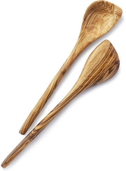 Set di cucchiai in legno, 2 pezzi, realizzati con legno naturale. Accessori da cucina per la preparazione e servizio di zuppe, pasta, salse e piatti. Accessori da cucina artigianali realizzati in Germania.