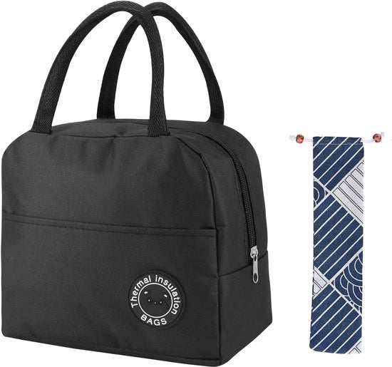 Borsa da Picnic per Uomo e Donna, 6L Borsa da Pranzo Piccola con Tasca per Utensili, Borsa Isolata con Gel, Borsa Termica Opaca, Borsa da Picnic, per Lavoro, Scuola, Picnic