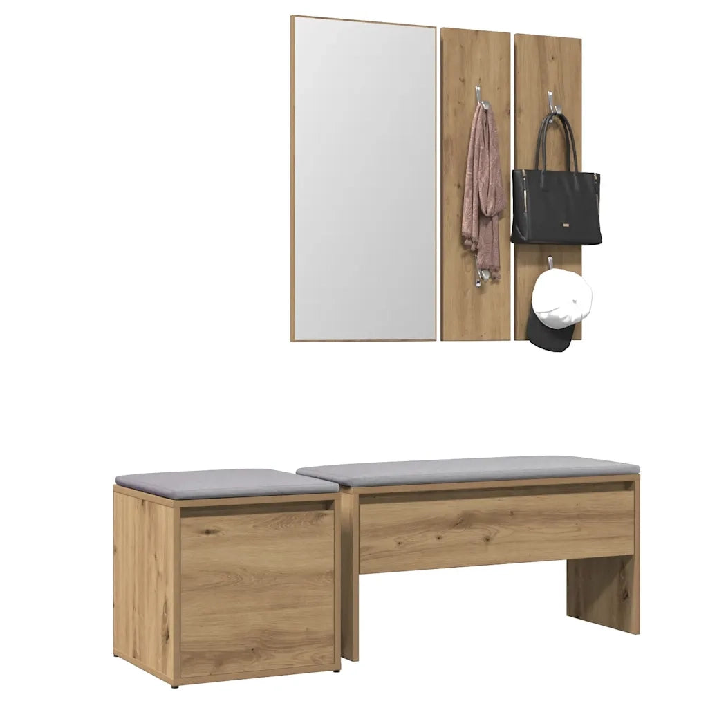 Set di Mobili da Corridoio Rovere Artigianale Legno Multistrato