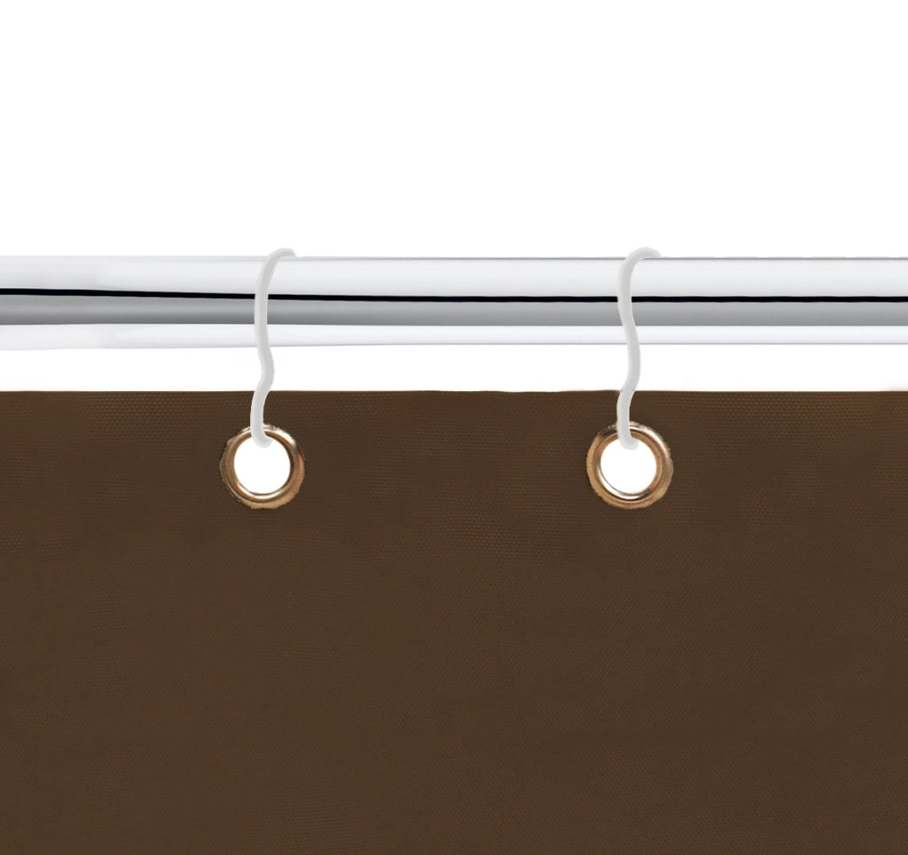 Tenda da sole tessuto resistente per balcone con anelli lavabile a caduta - Marrone - 280x295 cm