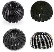 Spille per capelli Vogaluce - 4 pezzi - Espandibile - Nero - Plastica - Dimensioni 4 x 6 cm - Clip per capelli