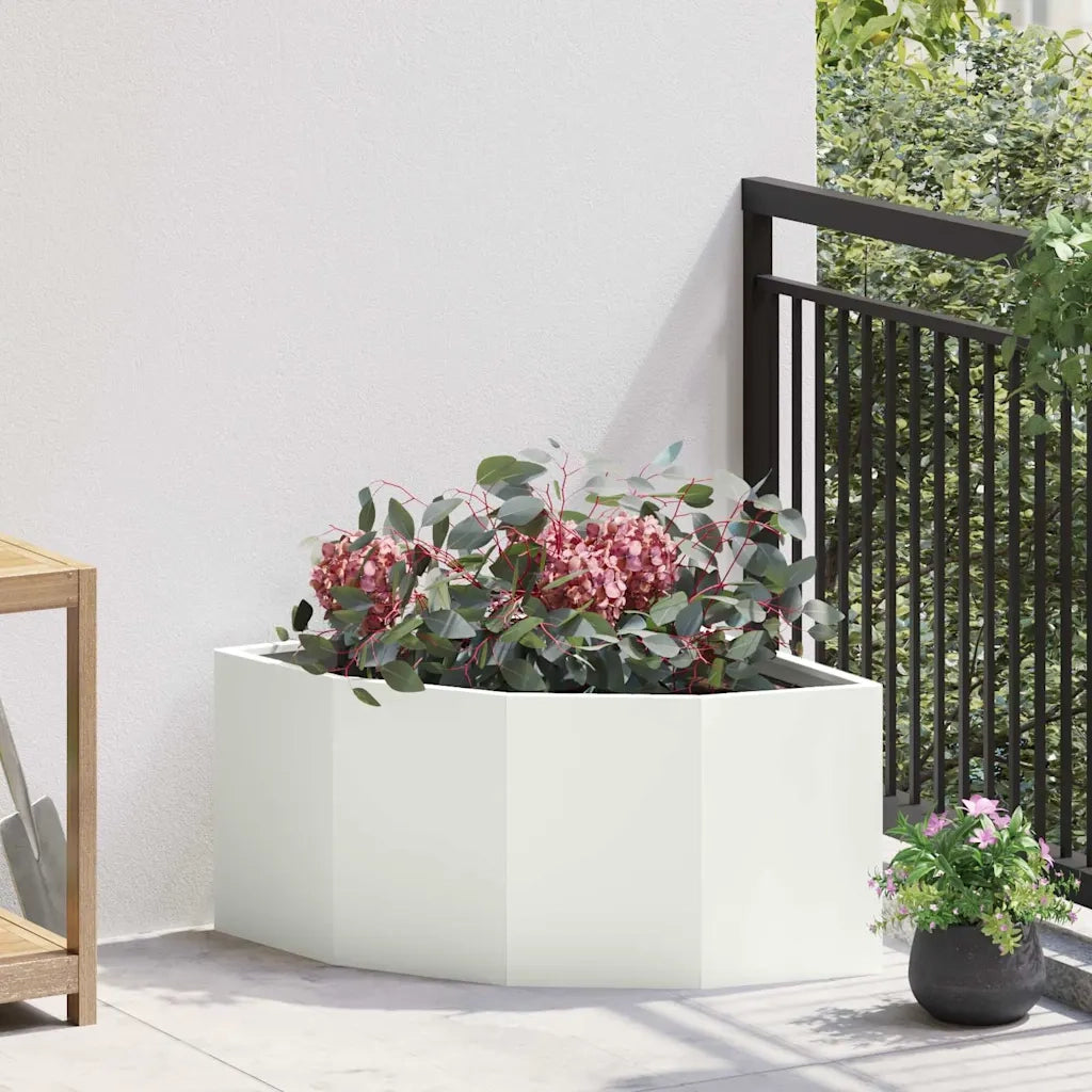 Vaso d'angolo Bianco 60 x 60 x 35 cm Acciaio 883641