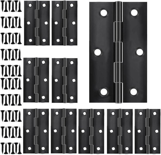 Pomelli porte 67 mm Matto Nero - Set da 10 pezzi con Viti per Porta Interna in Legno