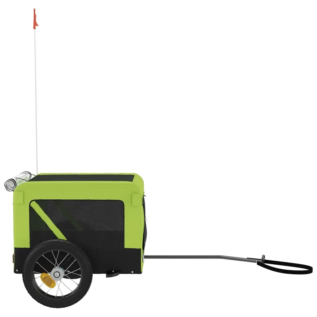 Rimorchio da Bici per Animali Verde e Nero Oxford e Ferro 93913