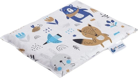 Cuscino di amygdala, cuscino di semi, grande cuscino termico, 500 g, rettangolare 20 x 25 cm, ecologico naturale, 100% cotone, terapia di calore + terapia del freddo, terapia di massaggio (boho animali)