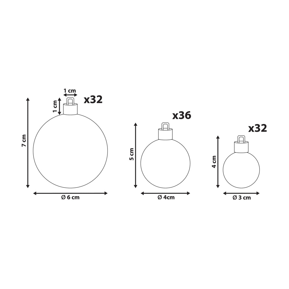 Set di 100 palle di Natale in plastica multicolore appese all'albero di Natale in stile tradizionale e moderno Palle di Natale