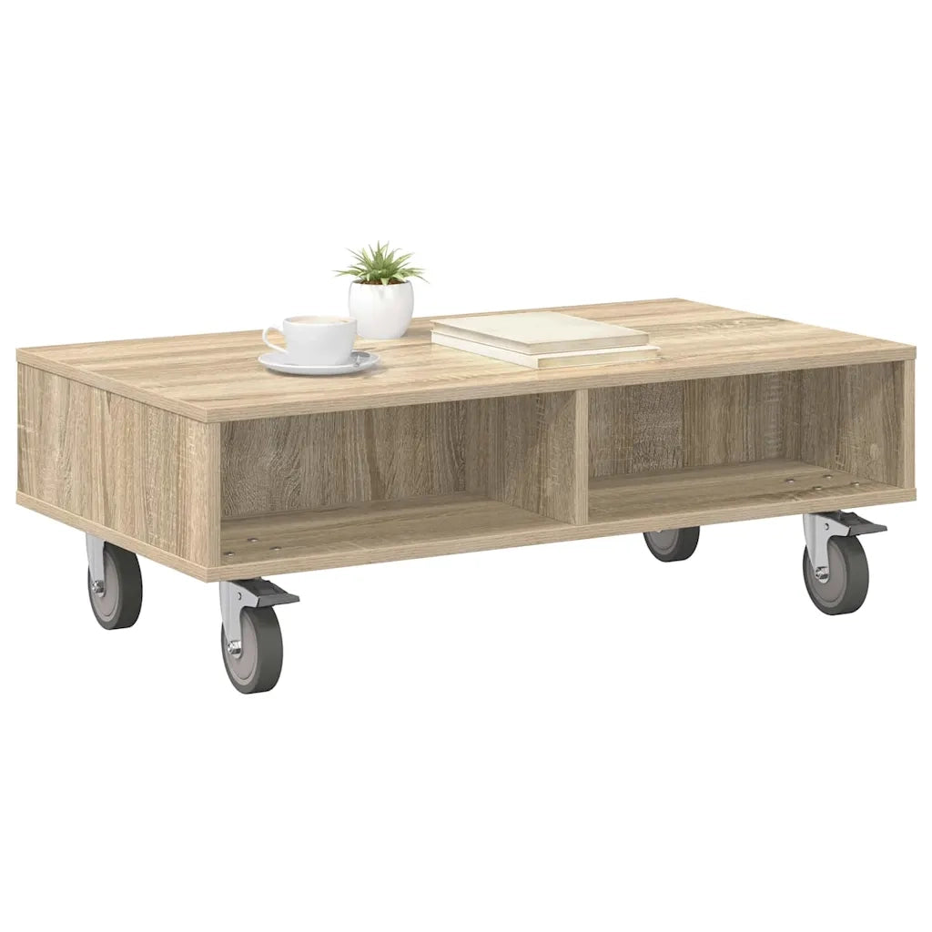 Tavolino | Tavolo laterale con Ruote Rovere Sonoma 90 x 50 x 30 cm