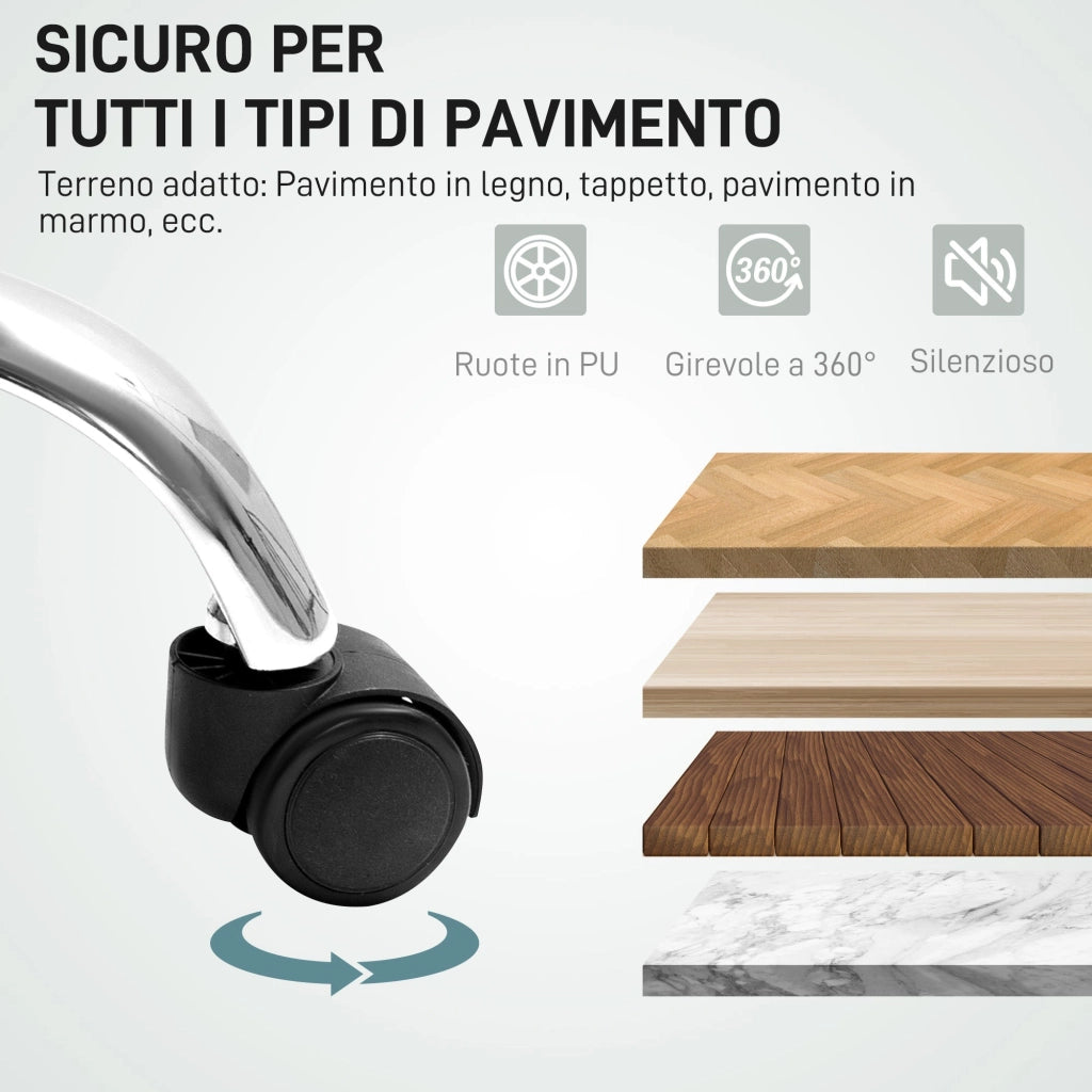 Sedia da Ufficio Massaggiante e Riscaldata Poggiapiedi in Pelle PU Nero