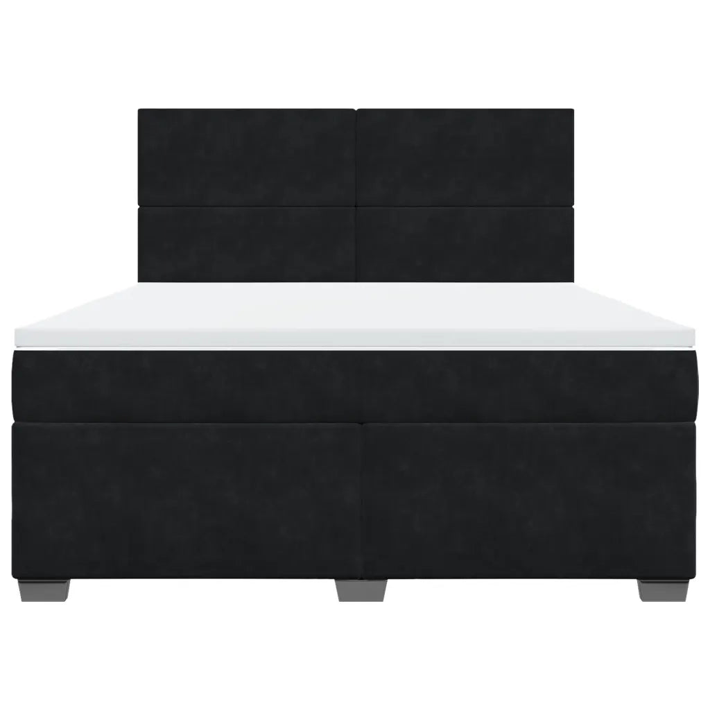 Giroletto a Molle con Materasso Nero 180x200 cm in Velluto 3293274