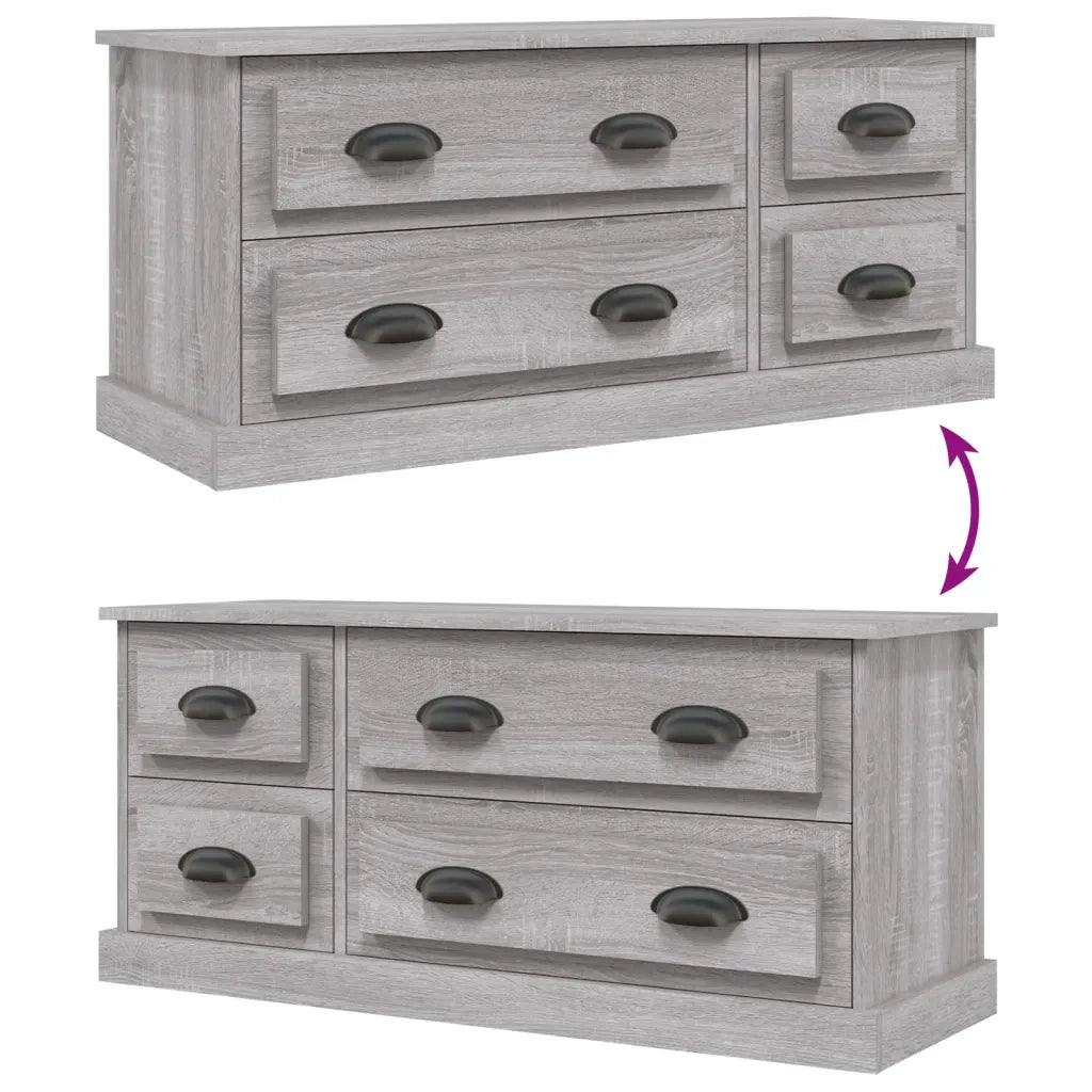 Mobile TV Grigio Sonoma 100x35,5x45 cm in Legno Multistrato