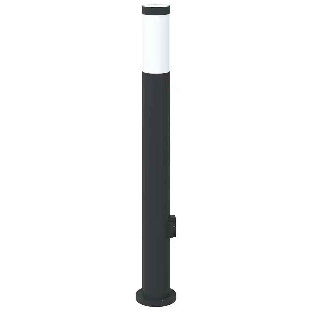 Lampada a paletto con presa elettrica 80 cm Acciaio Inox IP44 4006037