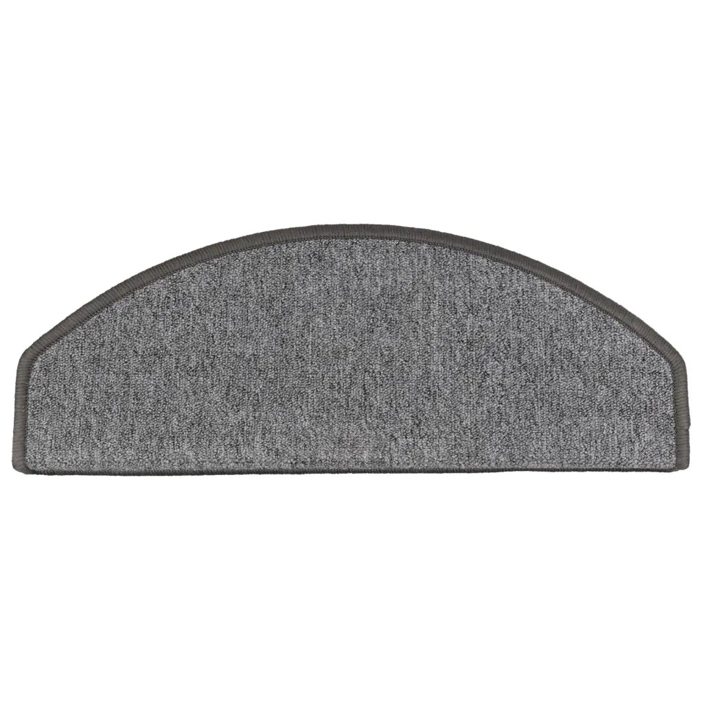 Tappetini per scale 15 pz | Gradini per Scale 65x24x4 cm Grigio scuro Semicircolari Grandi