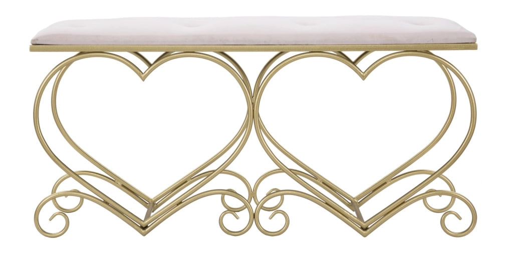 Panca Cuore Rosa Elegante 105x37,5x51,5 cm