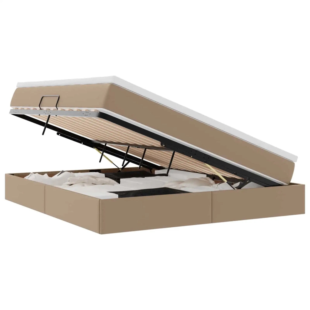 Letto con contenitore e materasso Cappuccino 180 x 200 cm