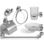 Set Da Bagno 6 Pezzi Cromato vetro accessori bagno moderno Porta Asciugami 69984