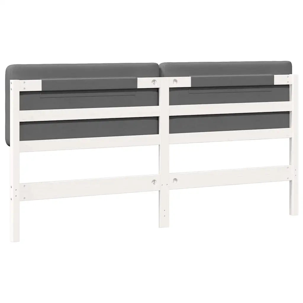 Testiera imbottita Bianco e grigio chiaro 200 cm Pino massello 880052