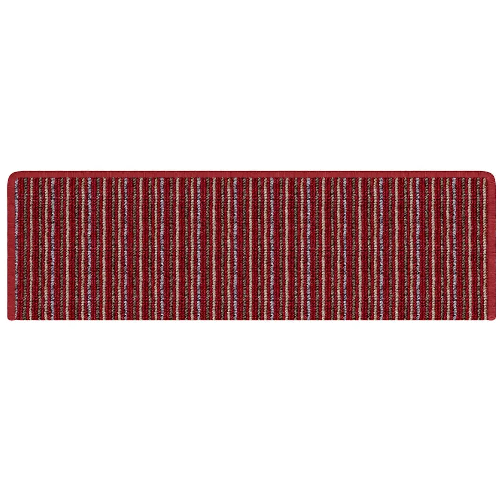 Tappetini per scale autoadesivi 15 pcs Rosso 65 x 21 x 4 cm