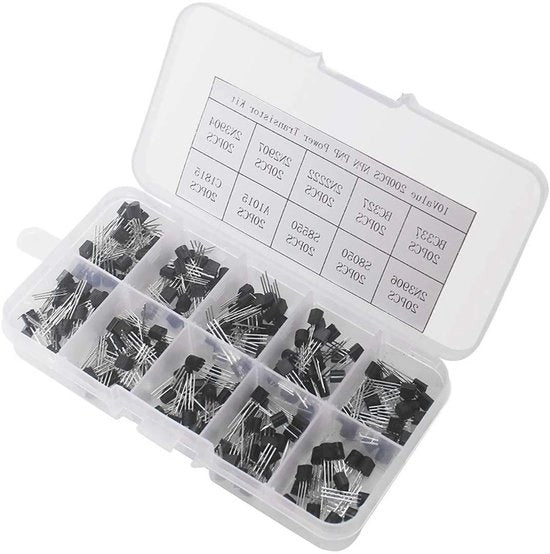 Kit di Combinazione di Triodi di Potenza 200 pezzi TO-92 con Transistori NPN PNP
