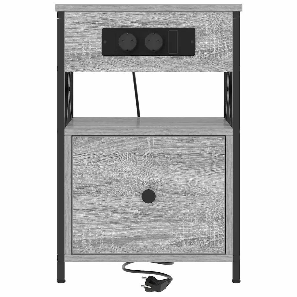 Set di 2 Comodini | Armadio da Notte | Mobiletto da notte Grigio Sonoma 40 x 31 x 60 cm