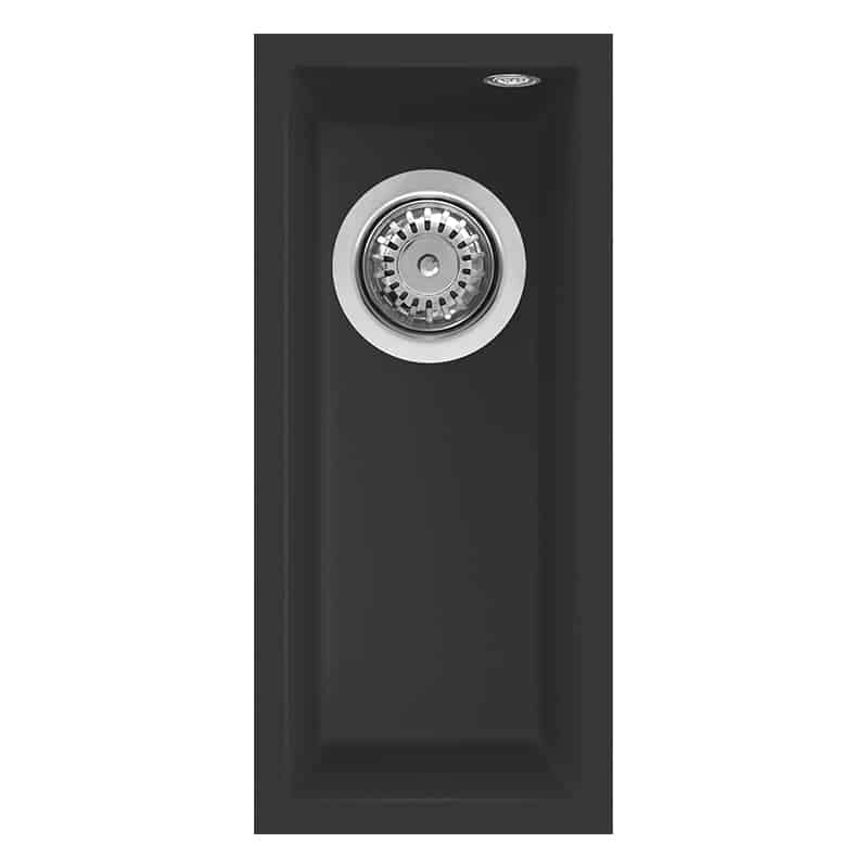 Lavello Elleci Incasso 1 vasca 20x44 Quadra 50 Sottotop Keratek Plus Nero Black Assoluto LKQ05086BSO