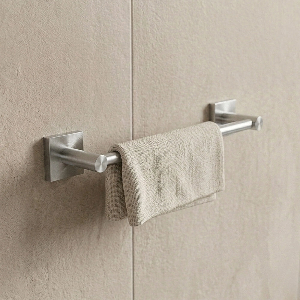 Porta asciugamani da muro 30 cm in acciaio inox spazzolato Sidera
